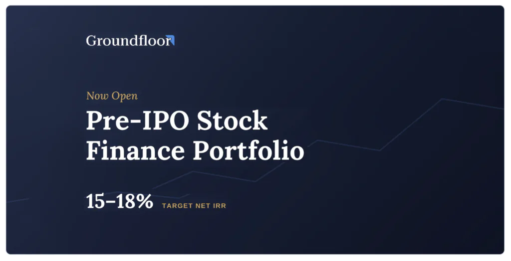 Groundfloor Launches Pre-IPO Stock Finance Portfolio Targeting 15–18% Net IRR